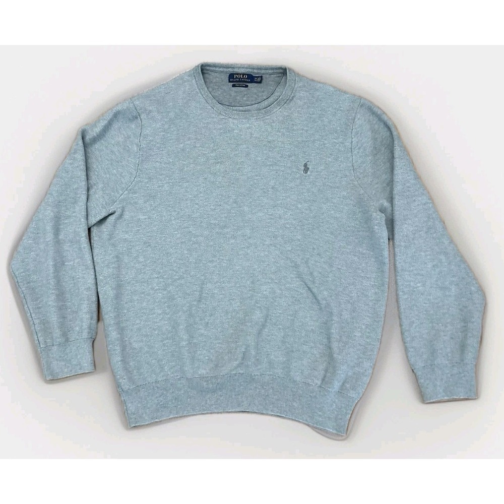 Polo Ralph Lauren Gray Sweater Mens 2XL Pima Cotton Crew Neck Winter Cozy XXL